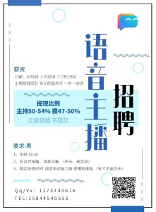 急招男聲音主播日薪過百