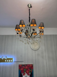 一個水晶吊燈加四個品牌吸頂燈 可單獨賣，便宜出